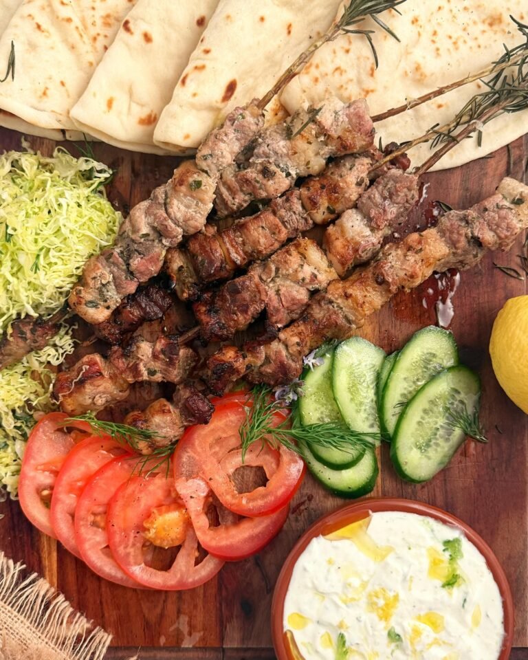 Not-so-traditional Pork Belly Souvlaki